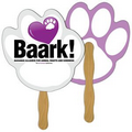 Digital Paw Fast Fan w/ Wooden Handle & 2 Sides Imprint (1 Day)